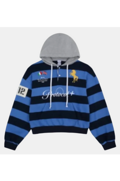 Hoodie Polo Rugby Y2K Oversize -  Rayé Vintage "Protocol"