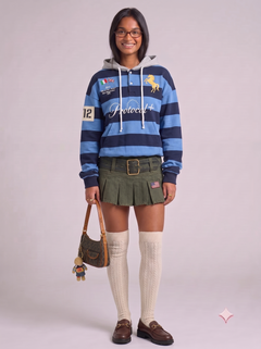 Hoodie Polo Rugby Y2K Oversize -  Rayé Vintage "Protocol"